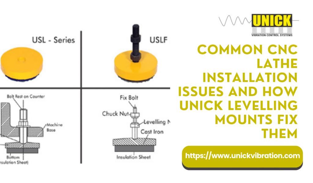 CNC Lathe Machine Installed on Unick Levelling Mounts