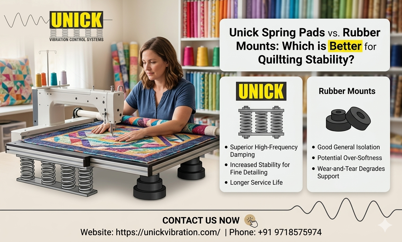 Unick Spring Pads vs. Rubber Mounts: Which is Better for Quilting Stability?