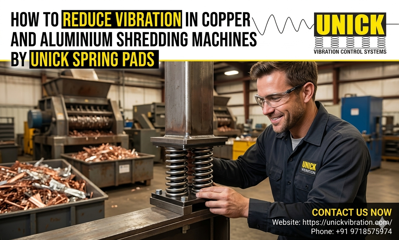 How to Reduce Vibration in Copper and Aluminium Shredding Machines by Unick Spring Pads