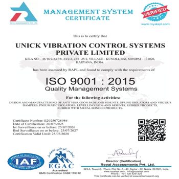 ISO certified anti vibration pads manufacturer in Delhi